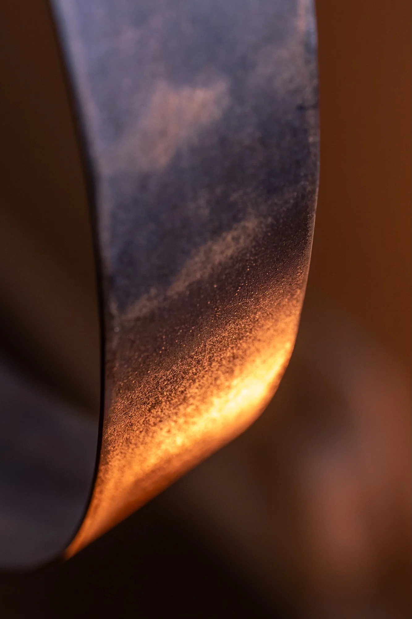 Close detail of the gun-blued steel hoop